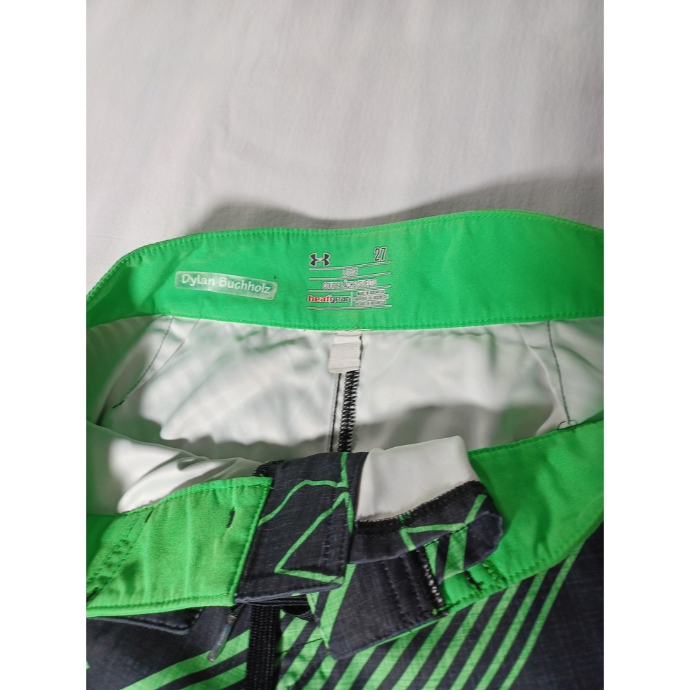 Under Armour Mens Board Shorts Size 27 Green Black Swim Trunks Drawstring - Picture 5 of 7